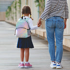 Petit sac à dos tendance arc-en-ciel léopard rose gold