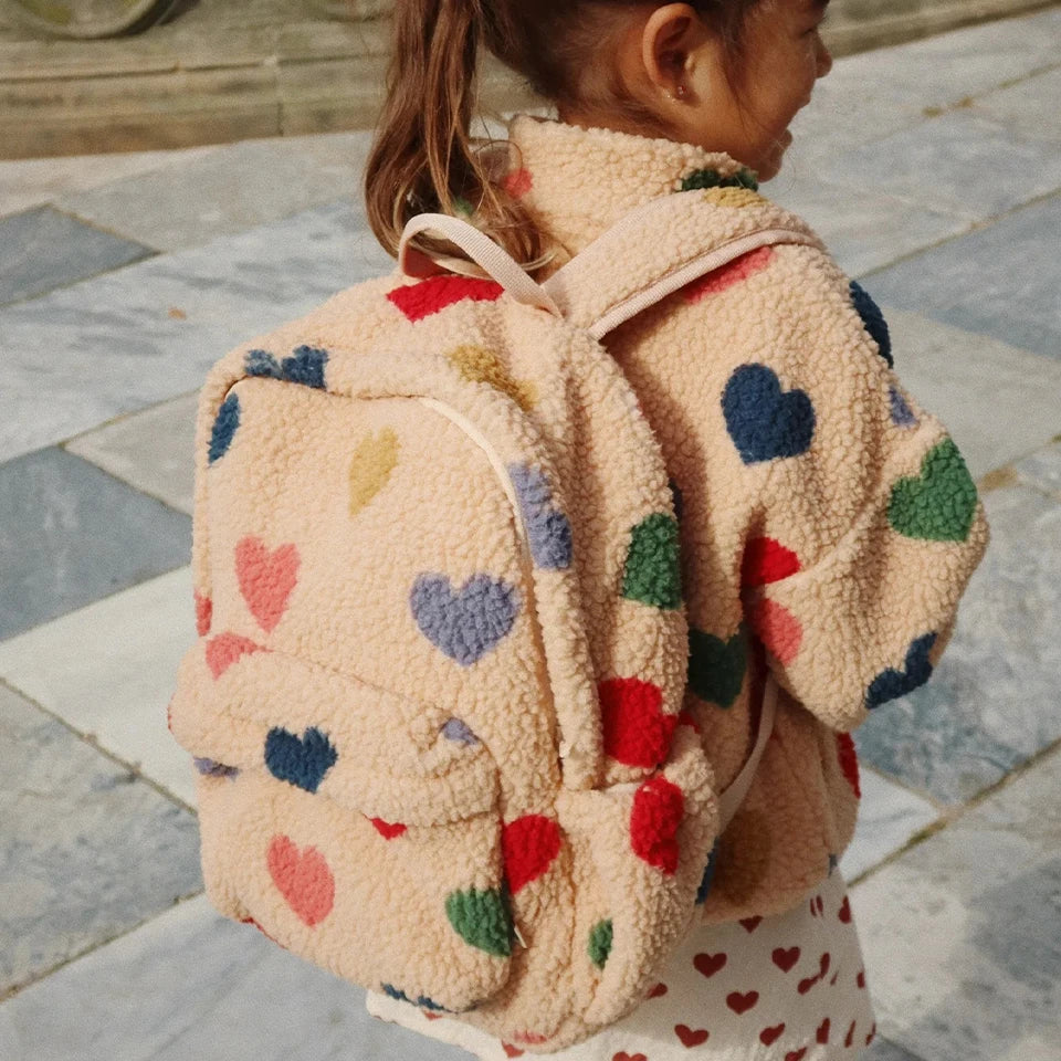 Sac à dos polaire peau de mouton enfant | Sac école maternelle cadeau