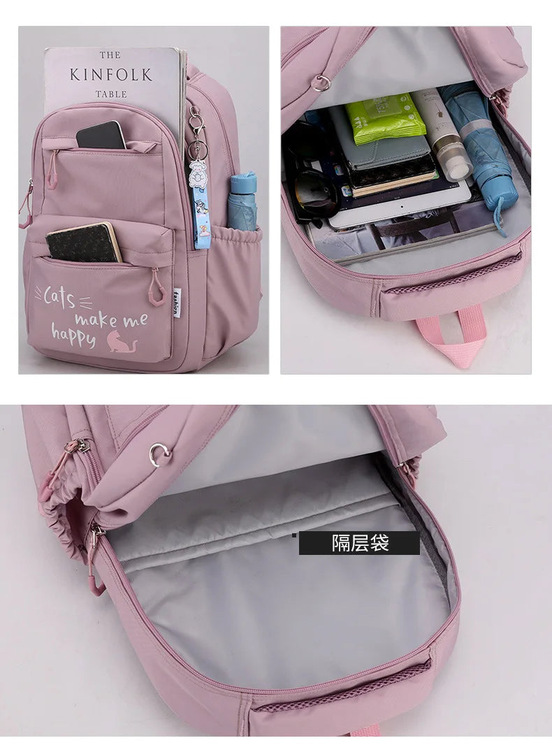 Sac à dos fille ado kawaii | Sac école primaire lycée rose tendance