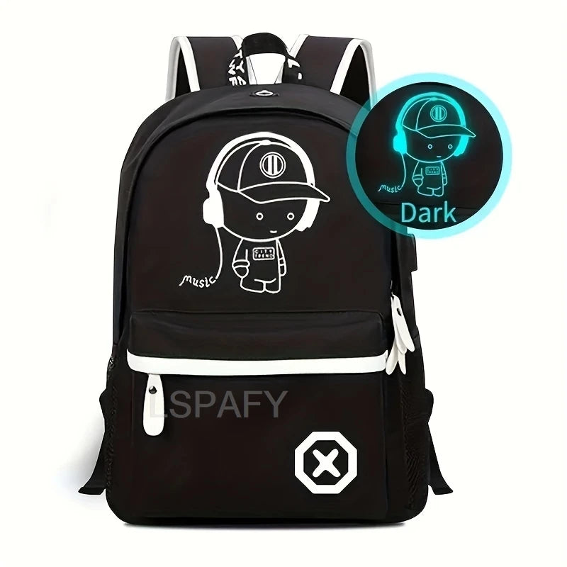Sac à dos lumineux USB imperméable ado