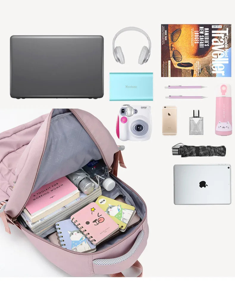 Sac à dos fille ado kawaii | Sac école primaire lycée rose tendance