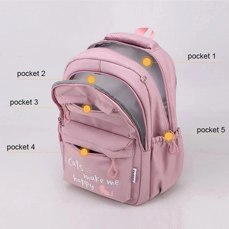 Sac à dos fille ado kawaii | Sac école primaire lycée rose tendance