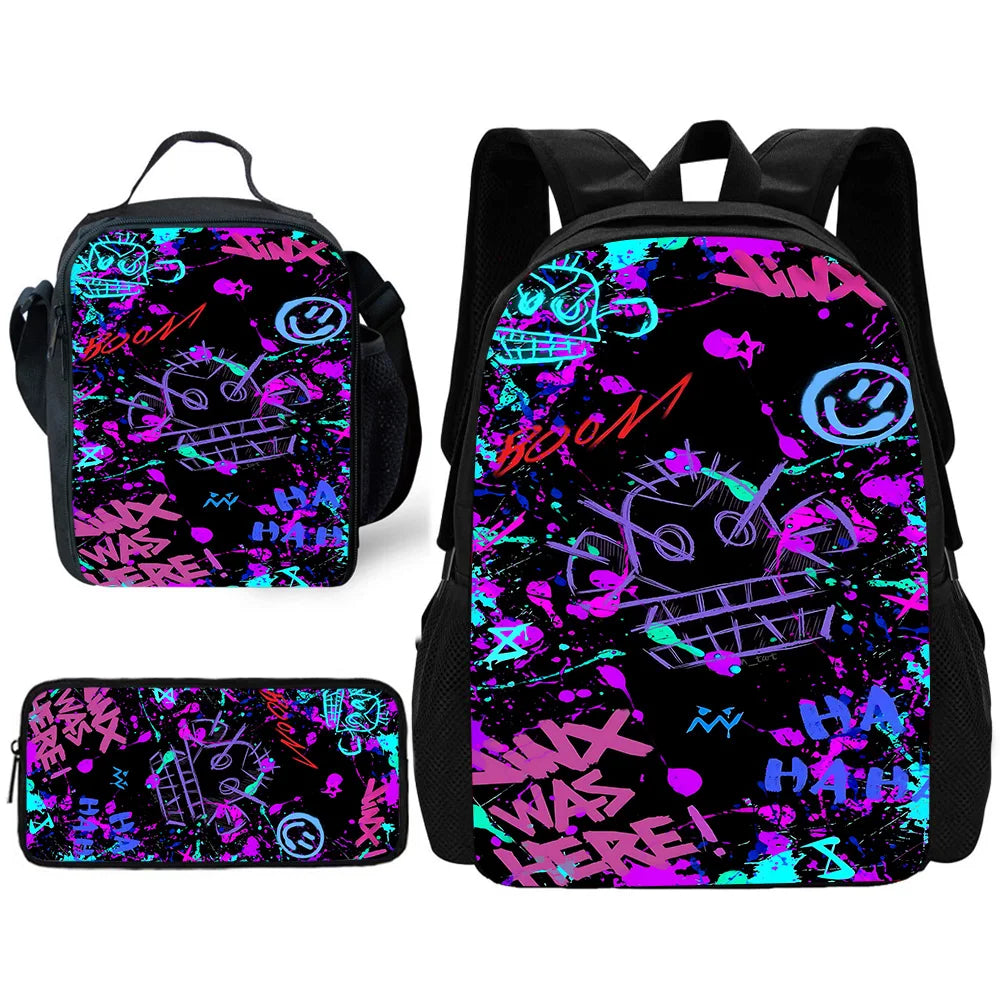 Sac à dos Graffiti J-JinxS enfant | Ensemble sac école trousse lunch bag