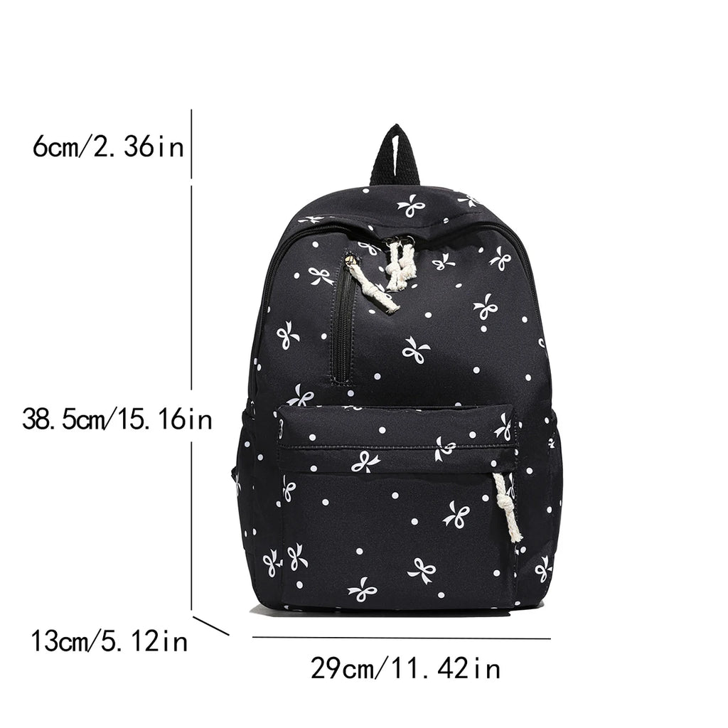 Sac à dos nœud matelassé grande capacité | Sac école fille ado tendance