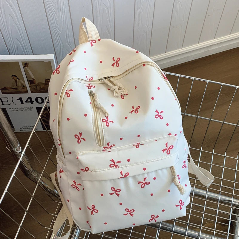 Sac à dos nœud matelassé grande capacité | Sac école fille ado tendance