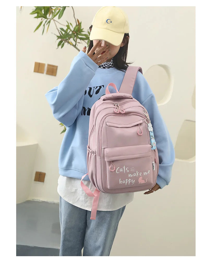 Sac à dos fille ado kawaii | Sac école primaire lycée rose tendance
