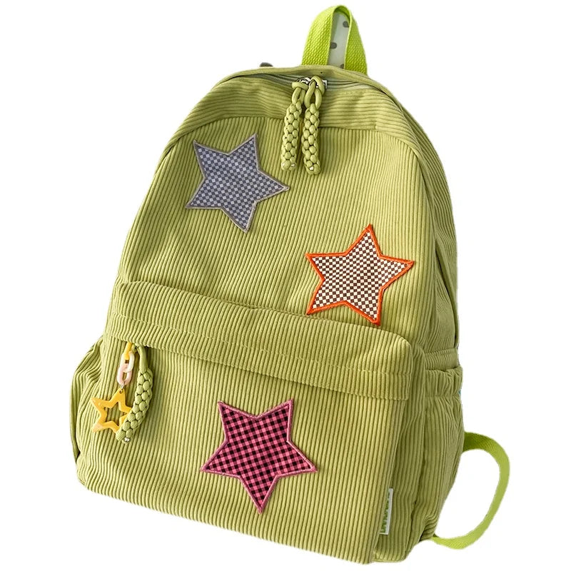 Sac à dos femme grande capacité | Sac école lycée corduroy tendance