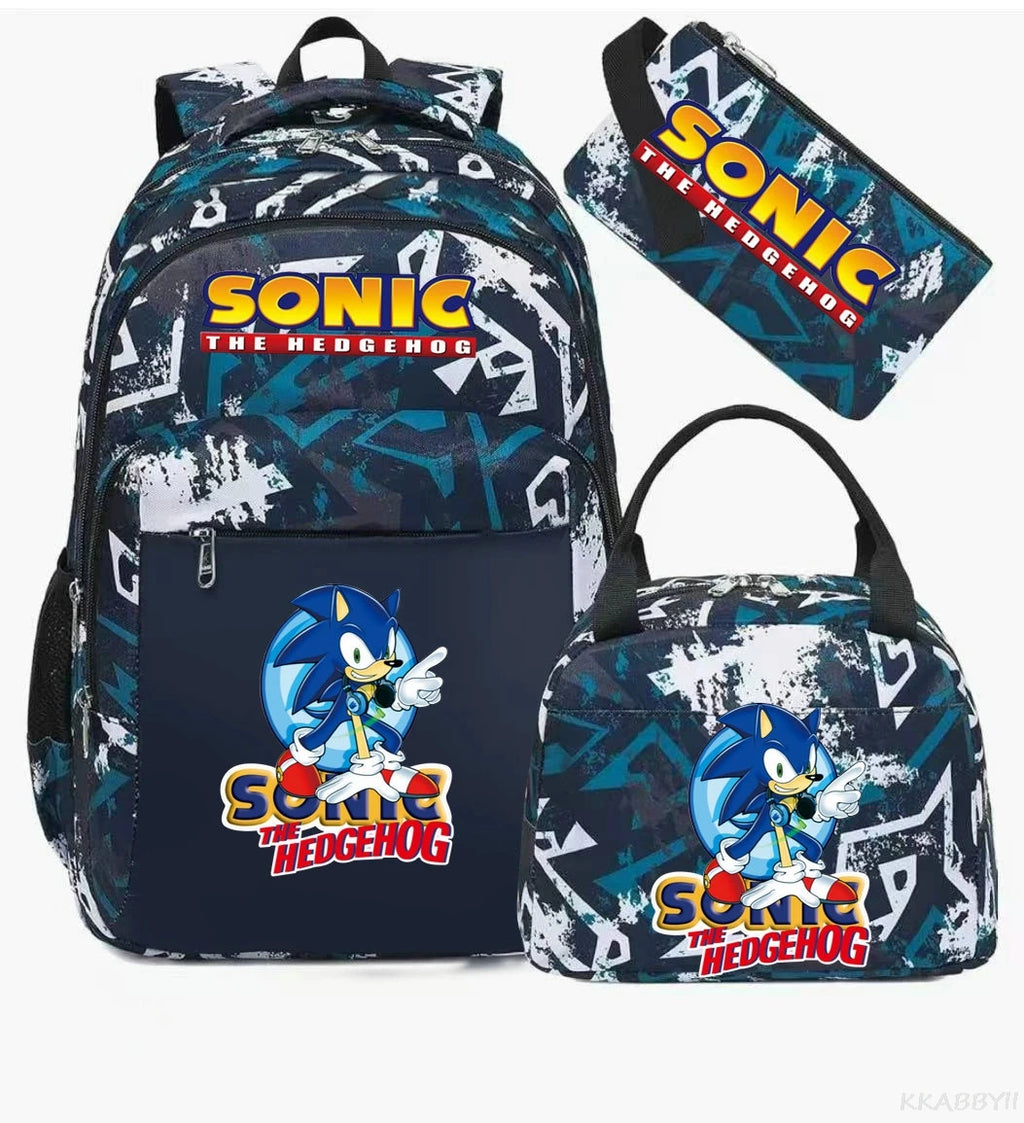 Ensemble sac à dos Sonic camouflage | Sac école spacieux enfant 3-12 ans