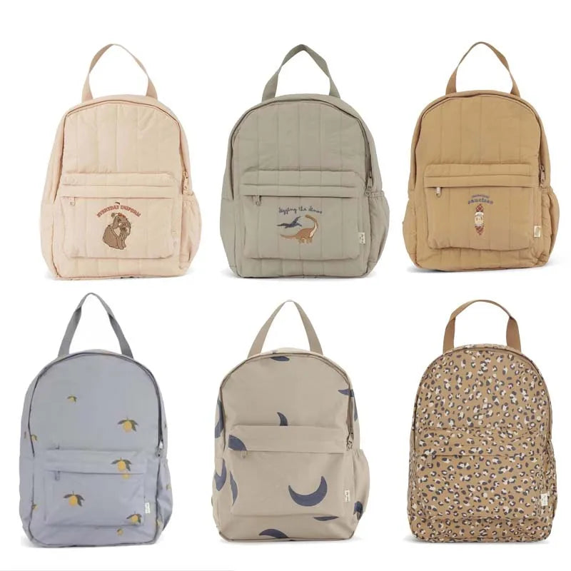Sac à dos parent-enfant cerise citron | Sac maternelle coton unisexe cadeau