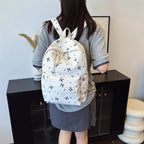 Sac à dos nœud matelassé grande capacité | Sac école fille ado tendance