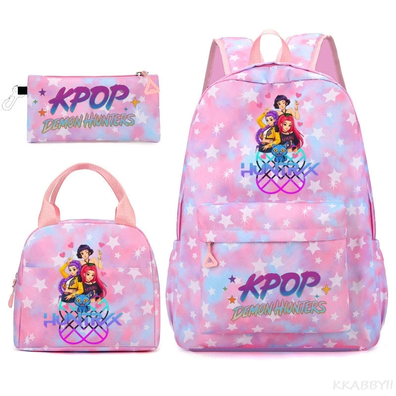 Ensemble sac à dos K-Pop Demon Hunters | Sac école adolescent 3 pièces