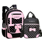 Sac à dos style coréen ergonomique fille | Sac école primaire pois nœud