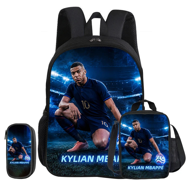 Ensemble sac à dos Mbappé 3 pièces | Sac école football enfant cadeau