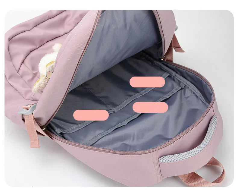 Sac à dos fille ado kawaii | Sac école primaire lycée rose tendance