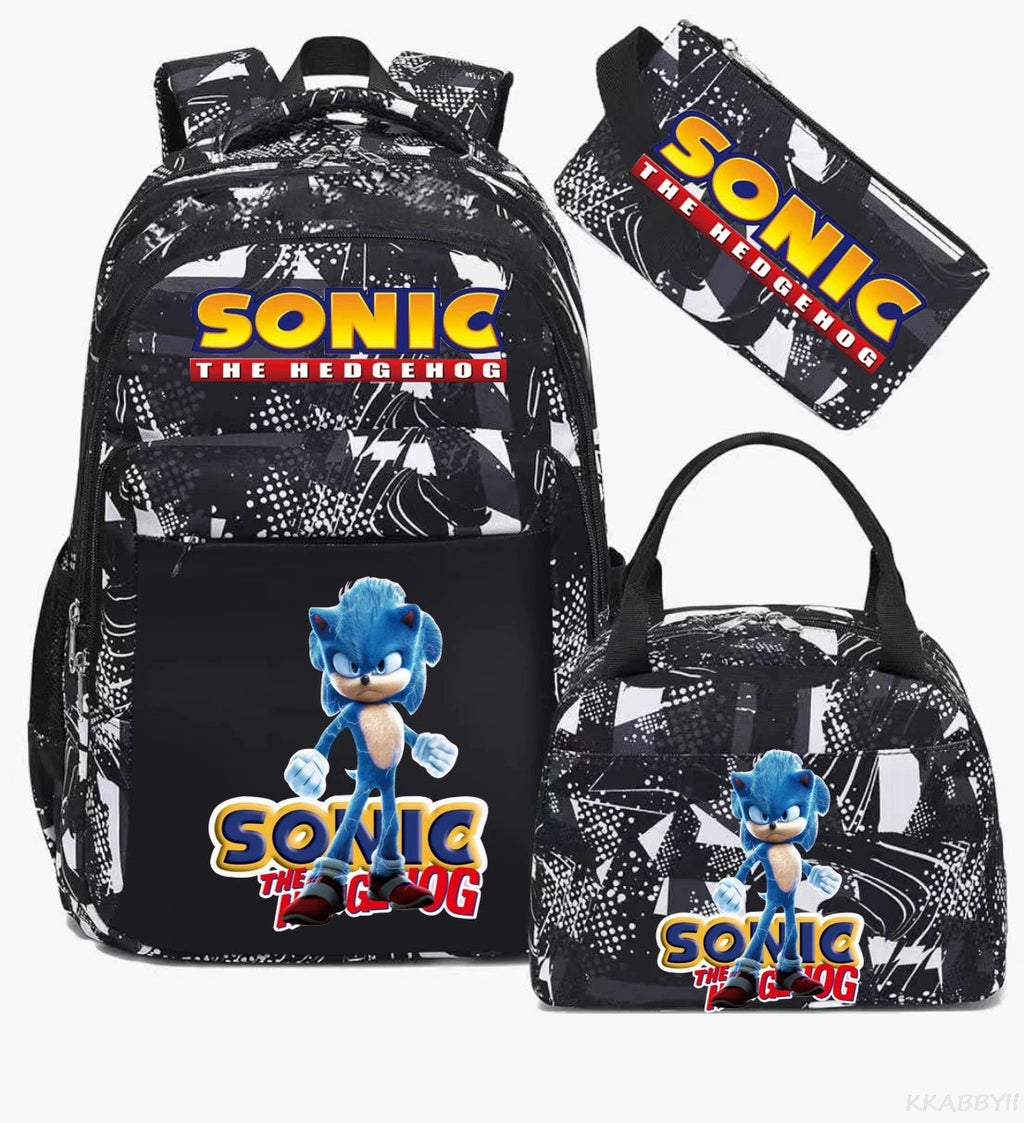 Ensemble sac à dos Sonic camouflage | Sac école spacieux enfant 3-12 ans