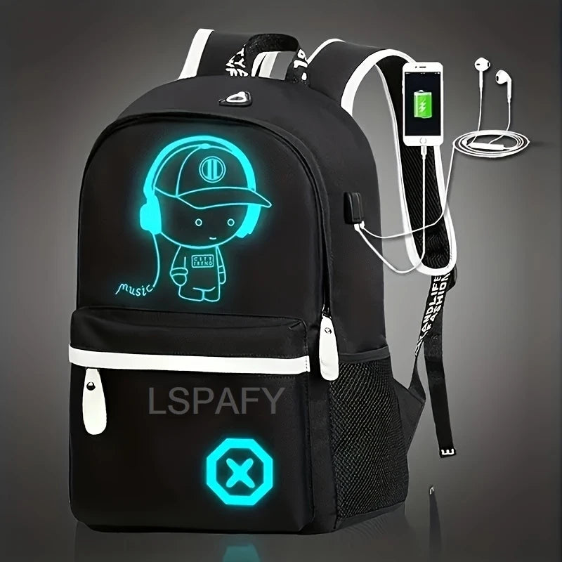 Sac à dos lumineux USB imperméable ado