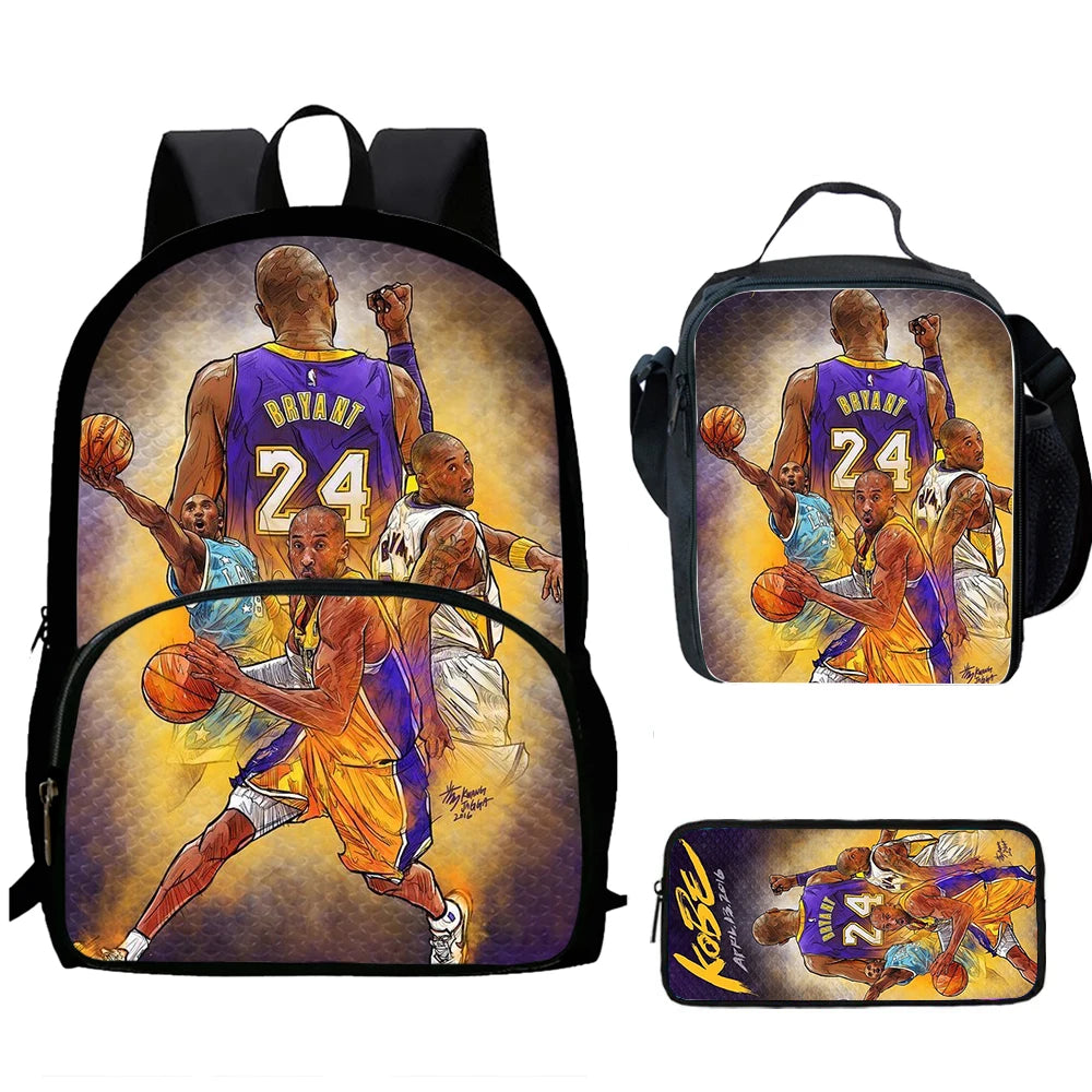 Ensemble sac à dos Kobe Bryant enfant | Sac école basketball 1-3 pièces