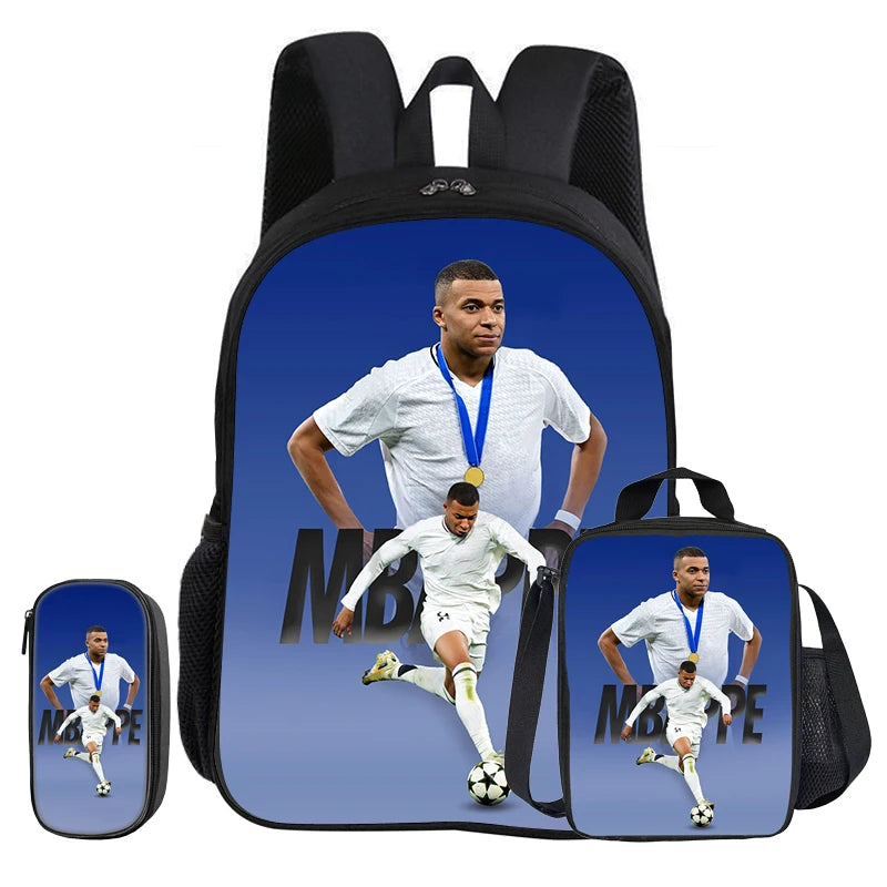 Ensemble sac à dos Mbappé 3 pièces | Sac école football enfant cadeau