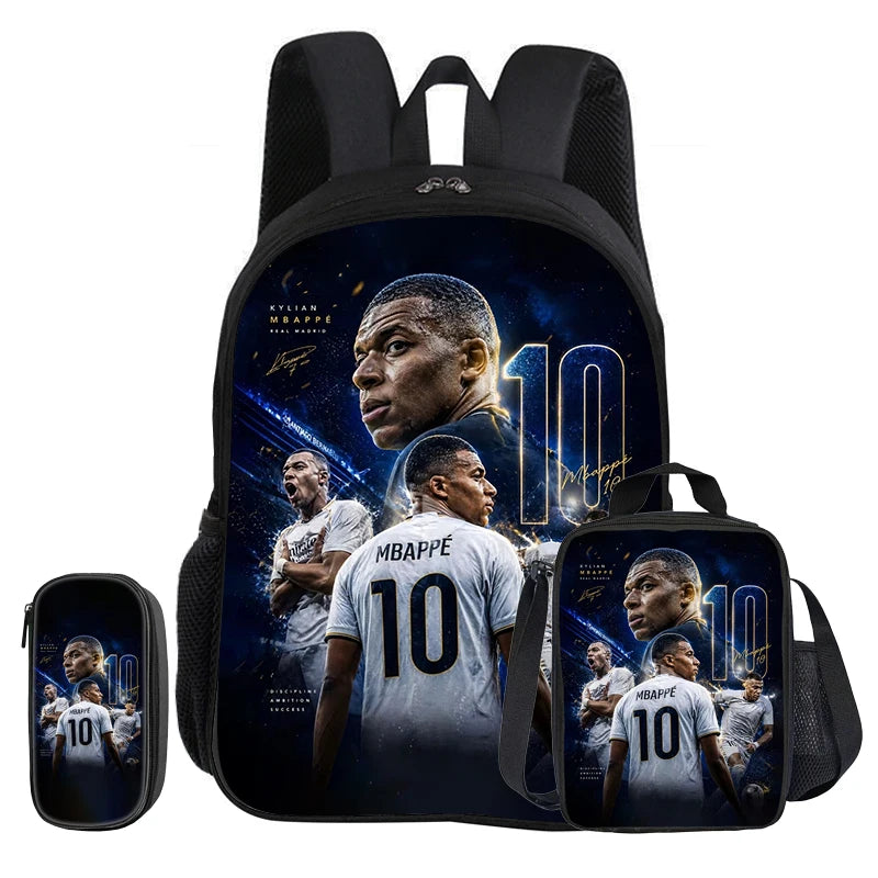 Ensemble sac à dos Mbappé 3 pièces | Sac école football enfant cadeau