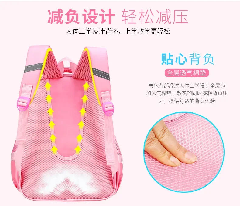 Sac à dos style coréen ergonomique fille | Sac école primaire pois nœud