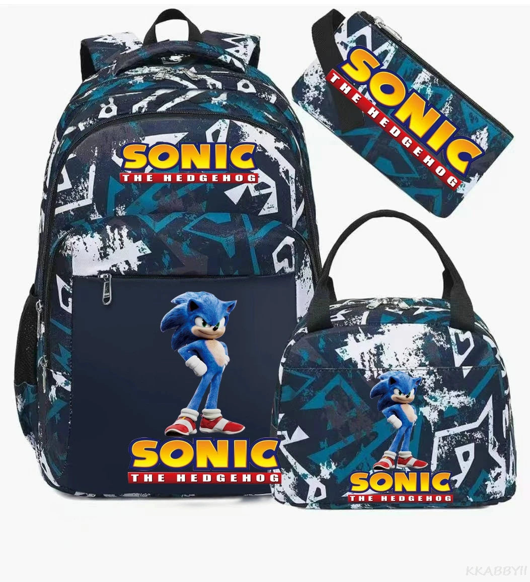 Ensemble sac à dos Sonic camouflage | Sac école spacieux enfant 3-12 ans