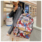 Sac à dos graffiti lycéen grande capacité | Sac école ado tendance 2025