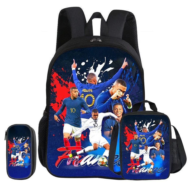 Ensemble sac à dos Mbappé 3 pièces | Sac école football enfant cadeau