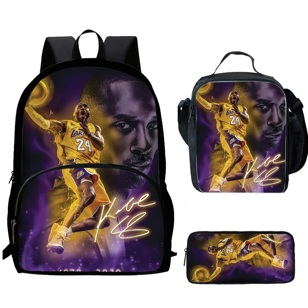 Ensemble sac à dos Kobe Bryant enfant | Sac école basketball 1-3 pièces