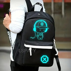 Sac à dos lumineux USB imperméable ado
