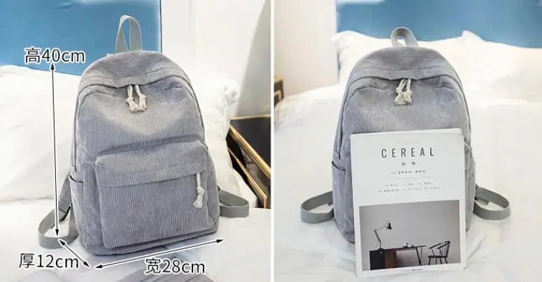 Sac à dos personnalisé prénom enfant | Sac école corduroy brodé cadeau