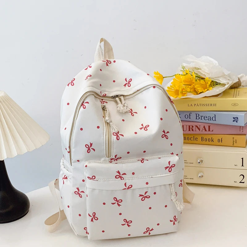 Sac à dos nœud matelassé grande capacité | Sac école fille ado tendance