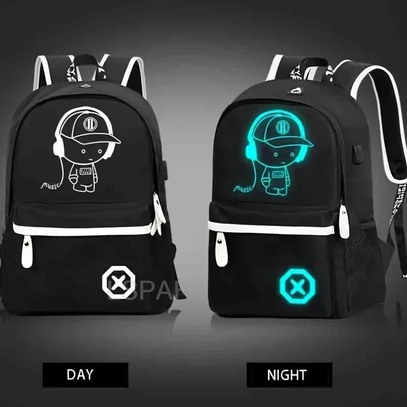 Sac à dos lumineux USB imperméable ado