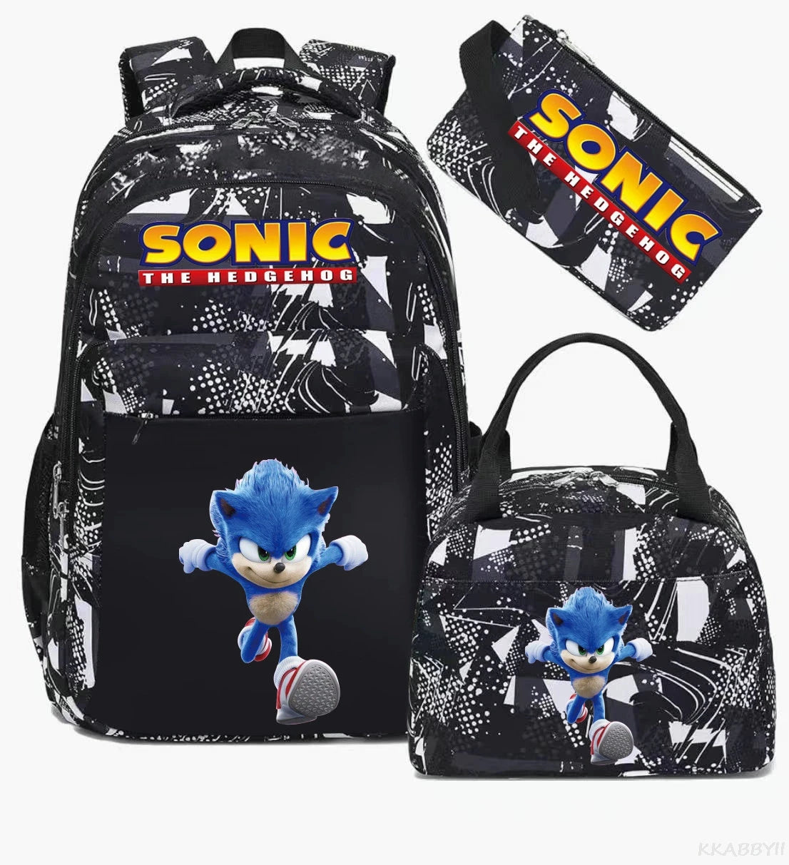 Ensemble sac à dos Sonic camouflage | Sac école spacieux enfant 3-12 ans