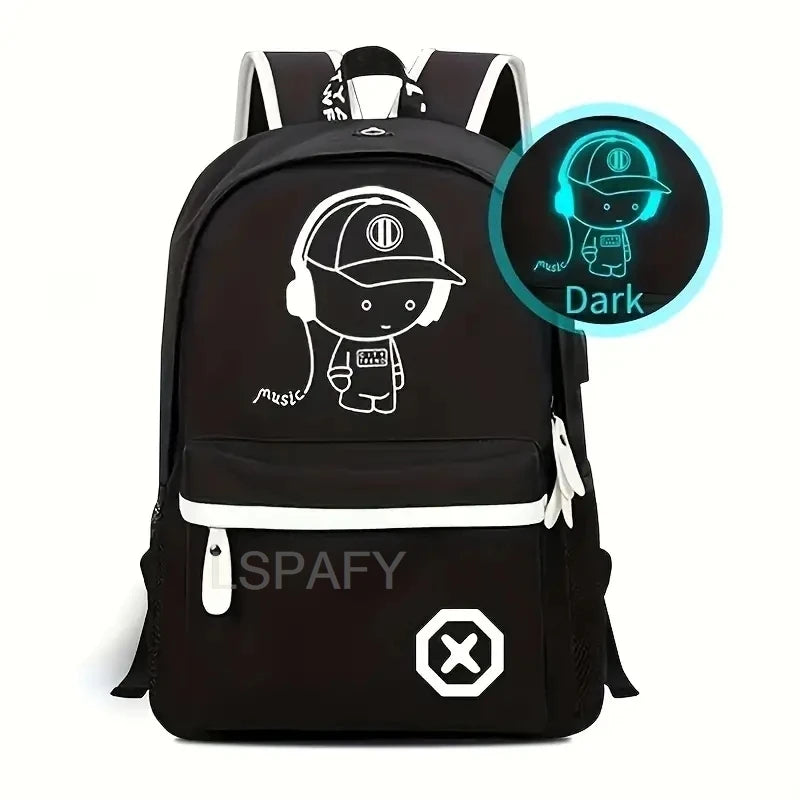 Sac à dos lumineux USB imperméable ado