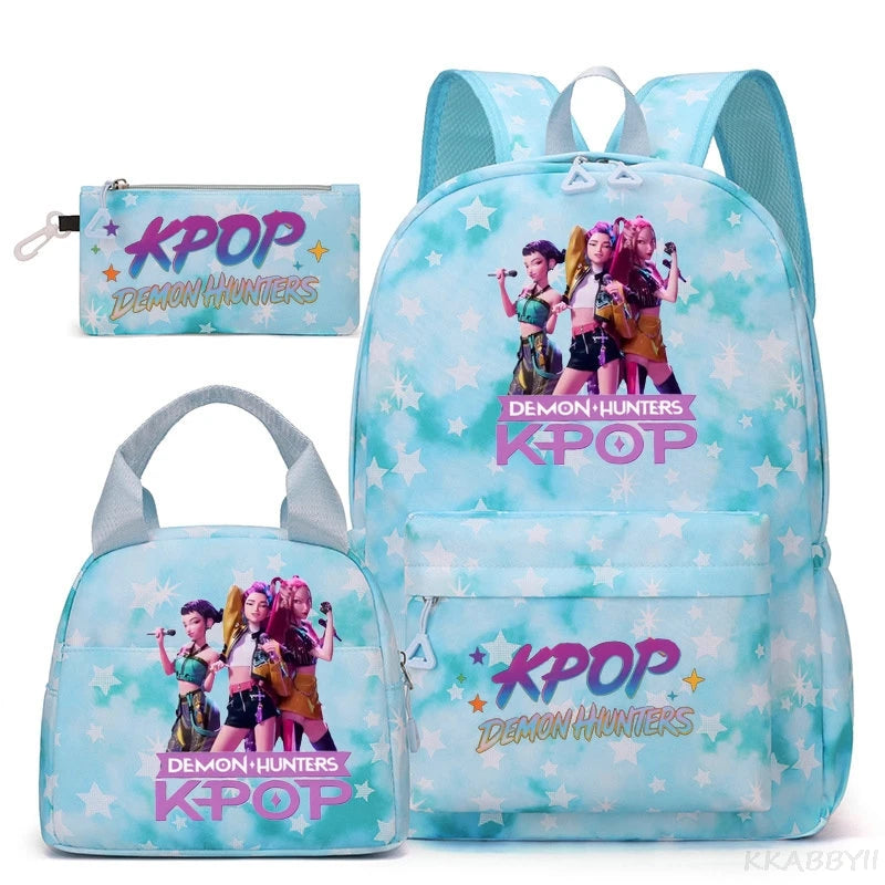 Ensemble sac à dos K-Pop Demon Hunters | Sac école adolescent 3 pièces