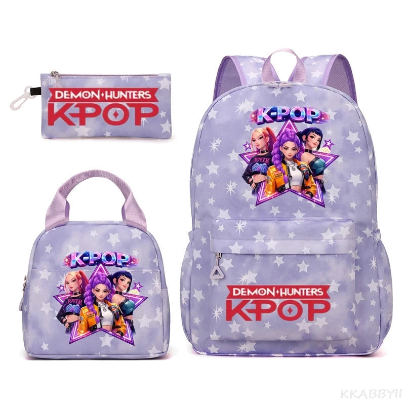 Ensemble sac à dos K-Pop Demon Hunters | Sac école adolescent 3 pièces