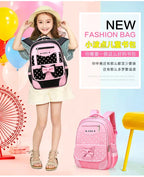 Sac à dos style coréen ergonomique fille | Sac école primaire pois nœud
