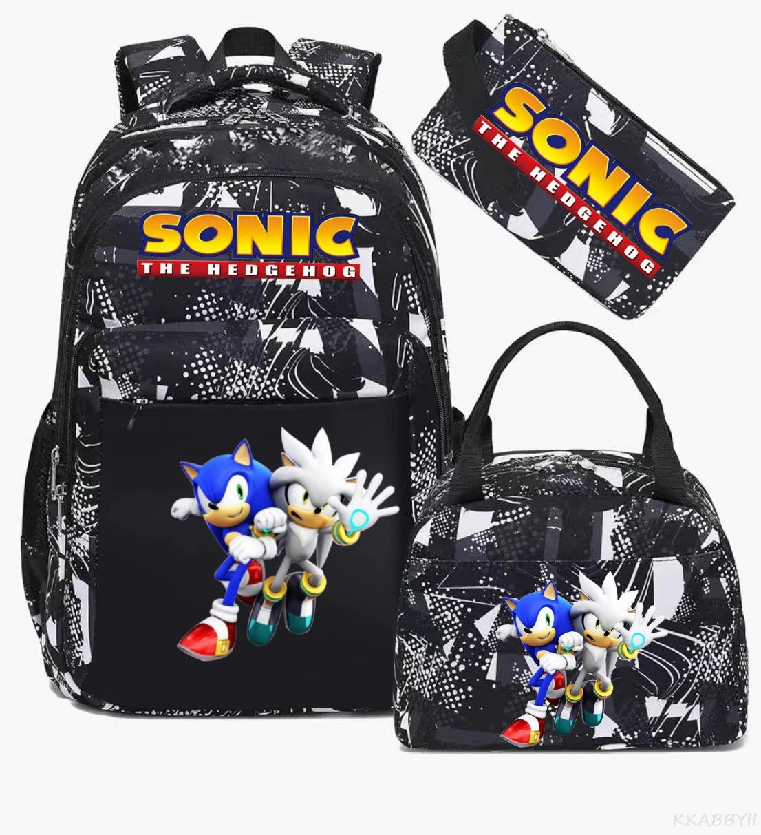 Ensemble sac à dos Sonic camouflage | Sac école spacieux enfant 3-12 ans