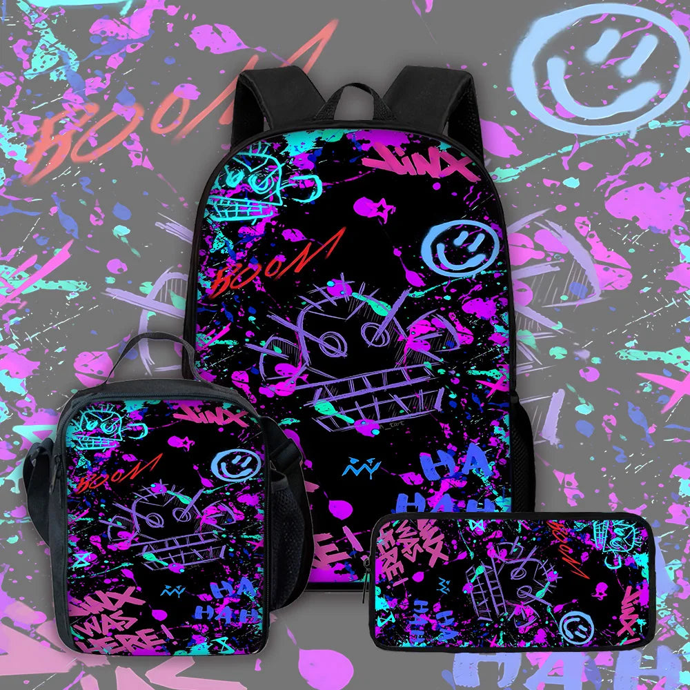 Sac à dos Graffiti J-JinxS enfant | Ensemble sac école trousse lunch bag