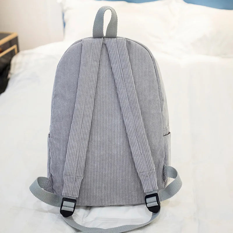 Sac à dos personnalisé prénom enfant | Sac école corduroy brodé cadeau