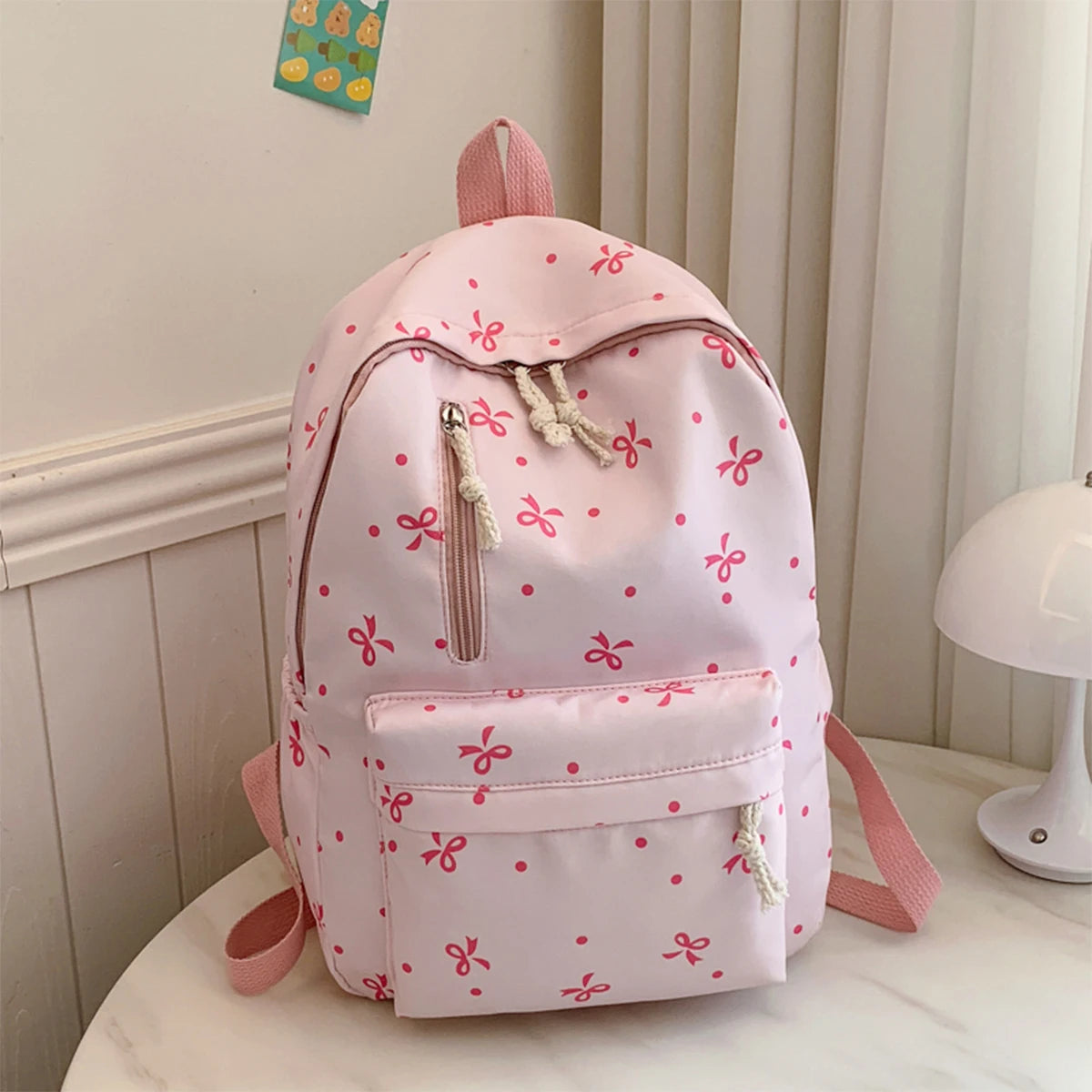 Sac à dos nœud matelassé grande capacité | Sac école fille ado tendance