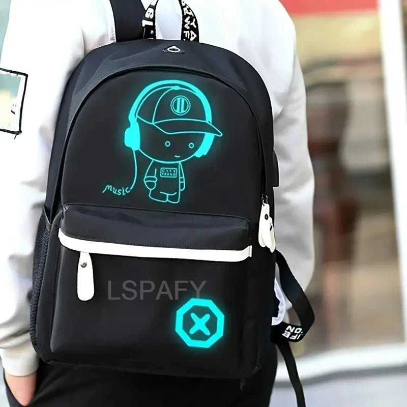Sac à dos lumineux USB imperméable ado