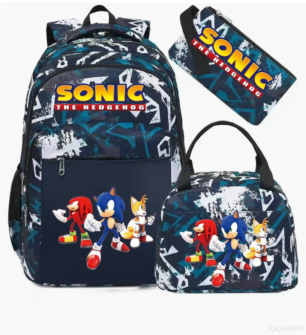 Ensemble sac à dos Sonic camouflage | Sac école spacieux enfant 3-12 ans
