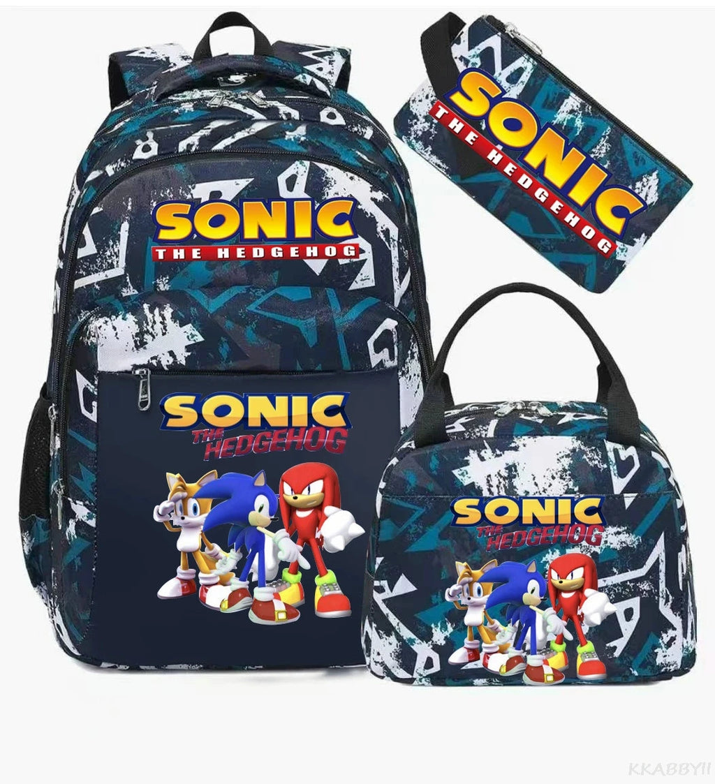 Ensemble sac à dos Sonic camouflage | Sac école spacieux enfant 3-12 ans