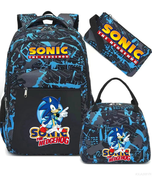 Ensemble sac à dos Sonic camouflage | Sac école spacieux enfant 3-12 ans