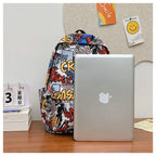 Sac à dos graffiti lycéen grande capacité | Sac école ado tendance 2025