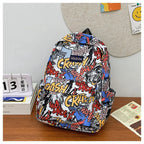 Sac à dos graffiti lycéen grande capacité | Sac école ado tendance 2025