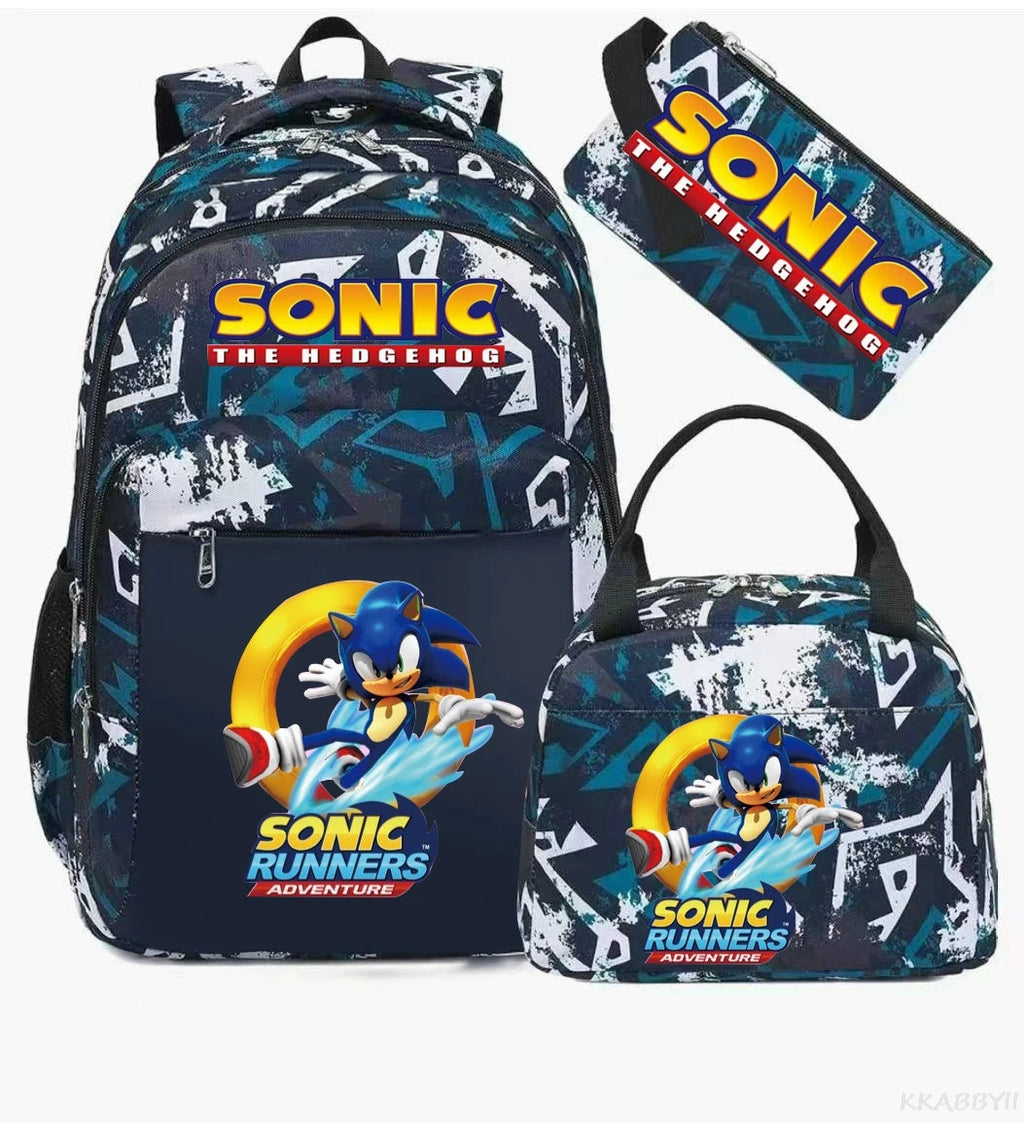 Ensemble sac à dos Sonic camouflage | Sac école spacieux enfant 3-12 ans