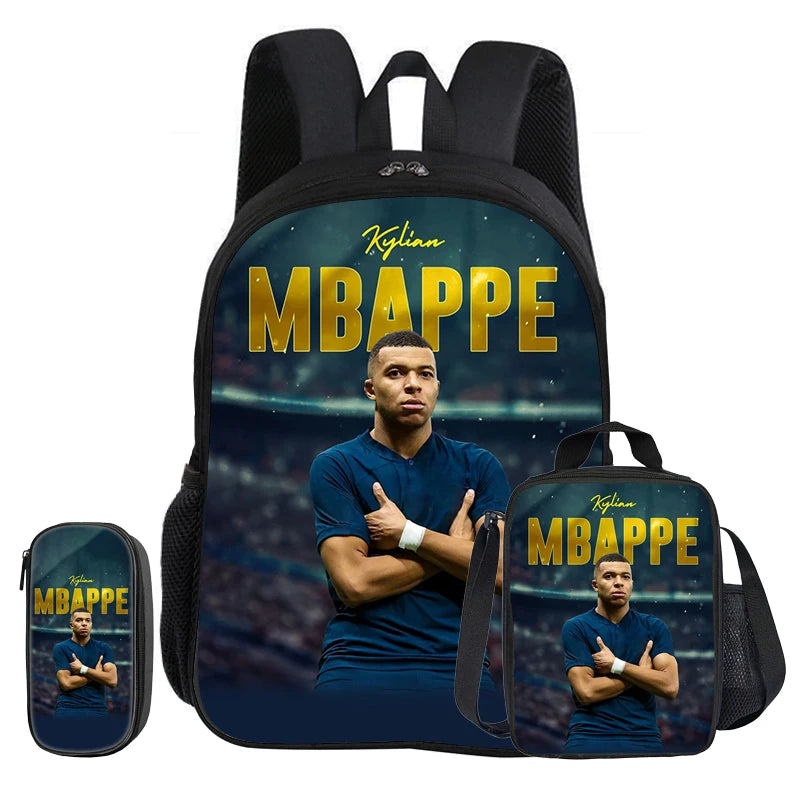 Ensemble sac à dos Mbappé 3 pièces | Sac école football enfant cadeau