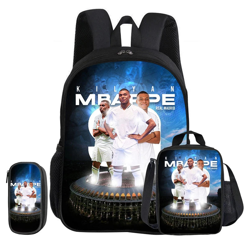 Ensemble sac à dos Mbappé 3 pièces | Sac école football enfant cadeau